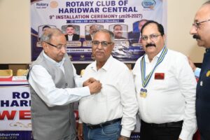 रोटरी क्लब ऑफ हरिद्वार सेंट्रल का इंस्टॉलेशन समारोह गरिमामय वातावरण में संपन्न