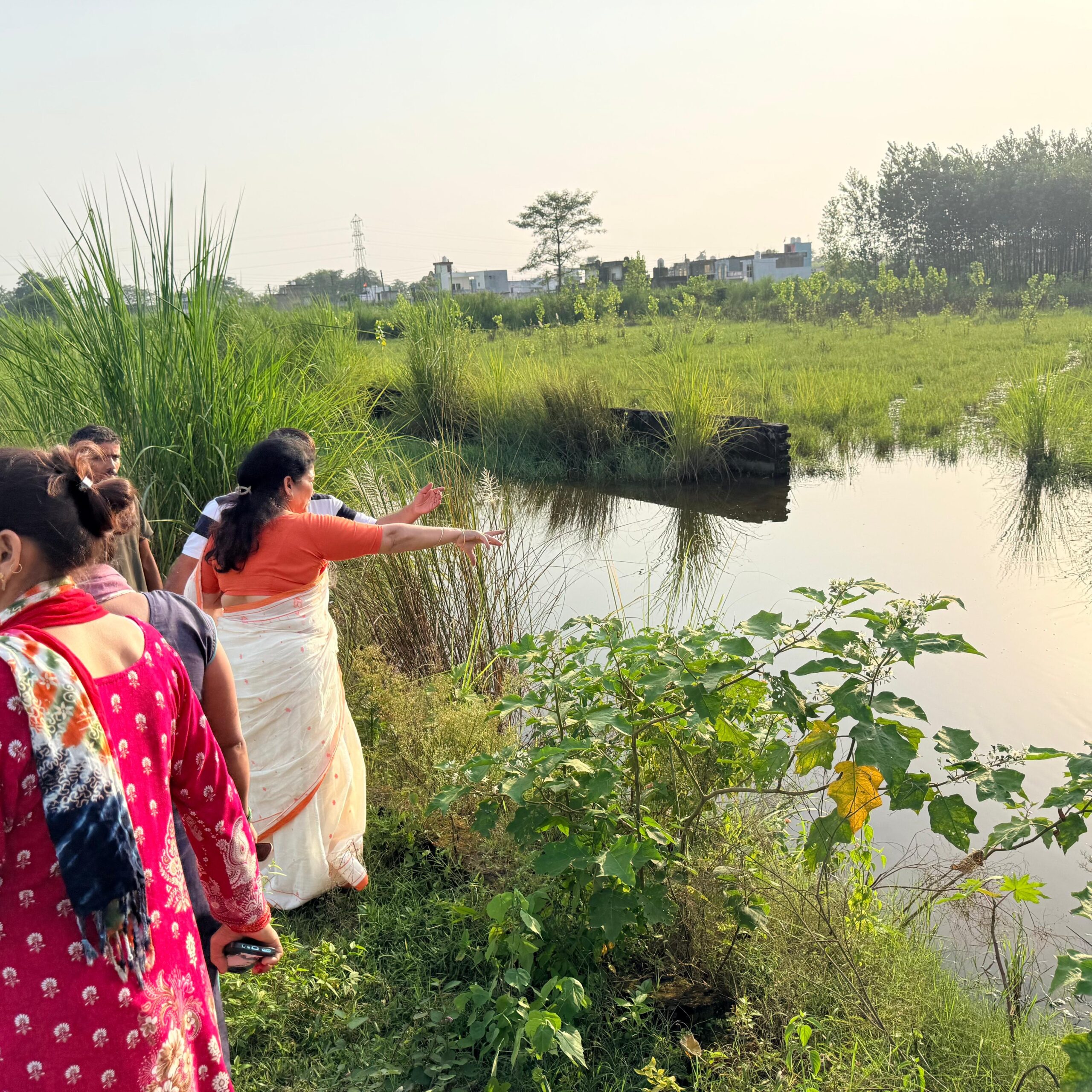 जिलाधिकारी मयूर दीक्षित के निर्देशन में सुमन नगर, बहादराबाद में जलभराव की समस्या के समाधान हेतु संयुक्त निरीक्षण 2